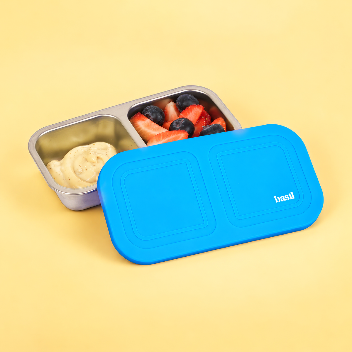 Snack Mate 2 Section Container - Classic Blue