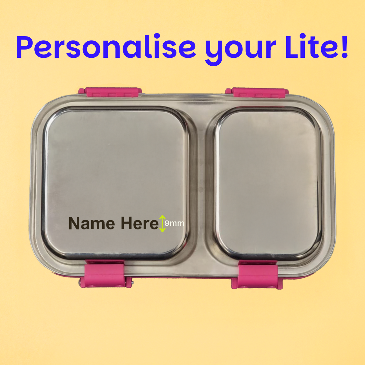 2 Compartment Stainless steel Lunchbox with Plastic Lid - Frosted Flurry