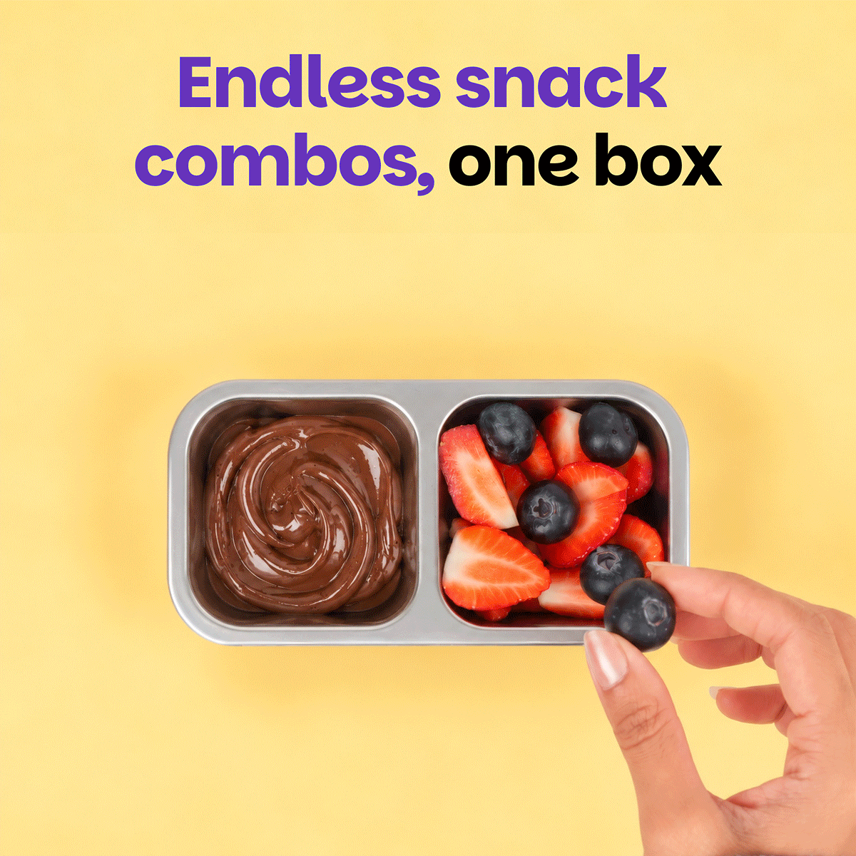 Snack Mate 2 Section Container - Classic Orange