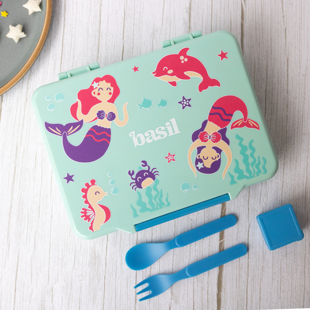 5 Compartment BPA Free Bento box - Aqua Mist
