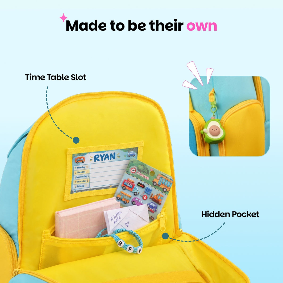 School backpack for Grades 1 to 5 with 4 spacious compartments - Super Swoosh