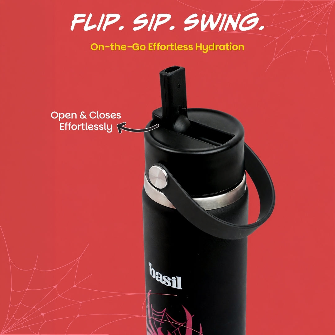 Insulated Stainless steel Sipper with Carry Handle - Phantom Web