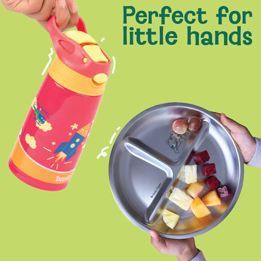 Set of 3: Bento box, Sipper & Plate - Pixie Dash