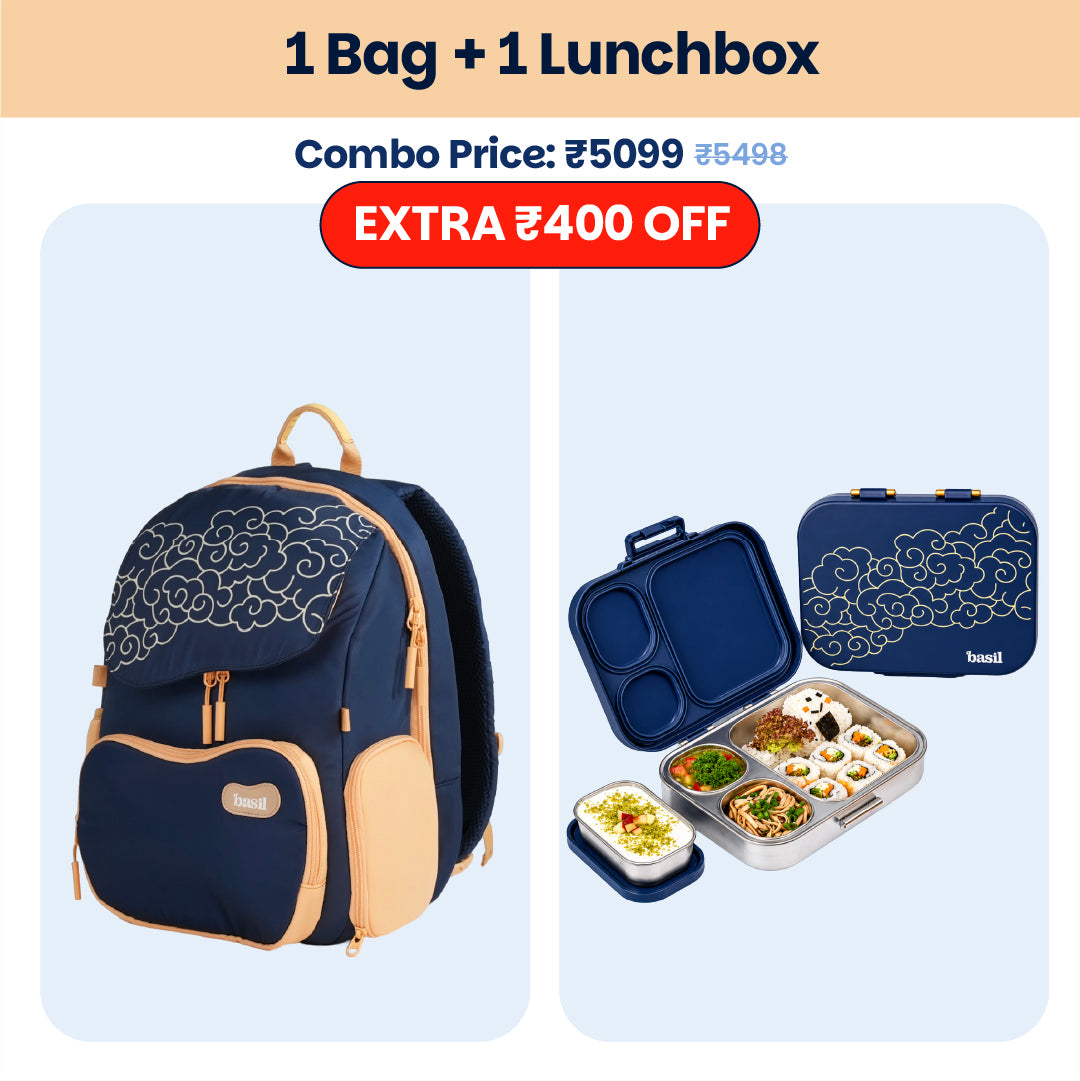 School Combo - Set of Bag & Lunchbox Midnight Sora