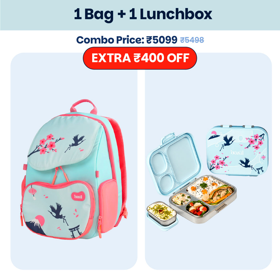 School Combo - Set of Bag & Lunchbox Sakura Bloom