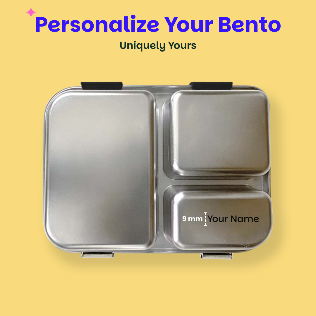 3 Compartment Stainless steel Lunchbox- Rally Wally