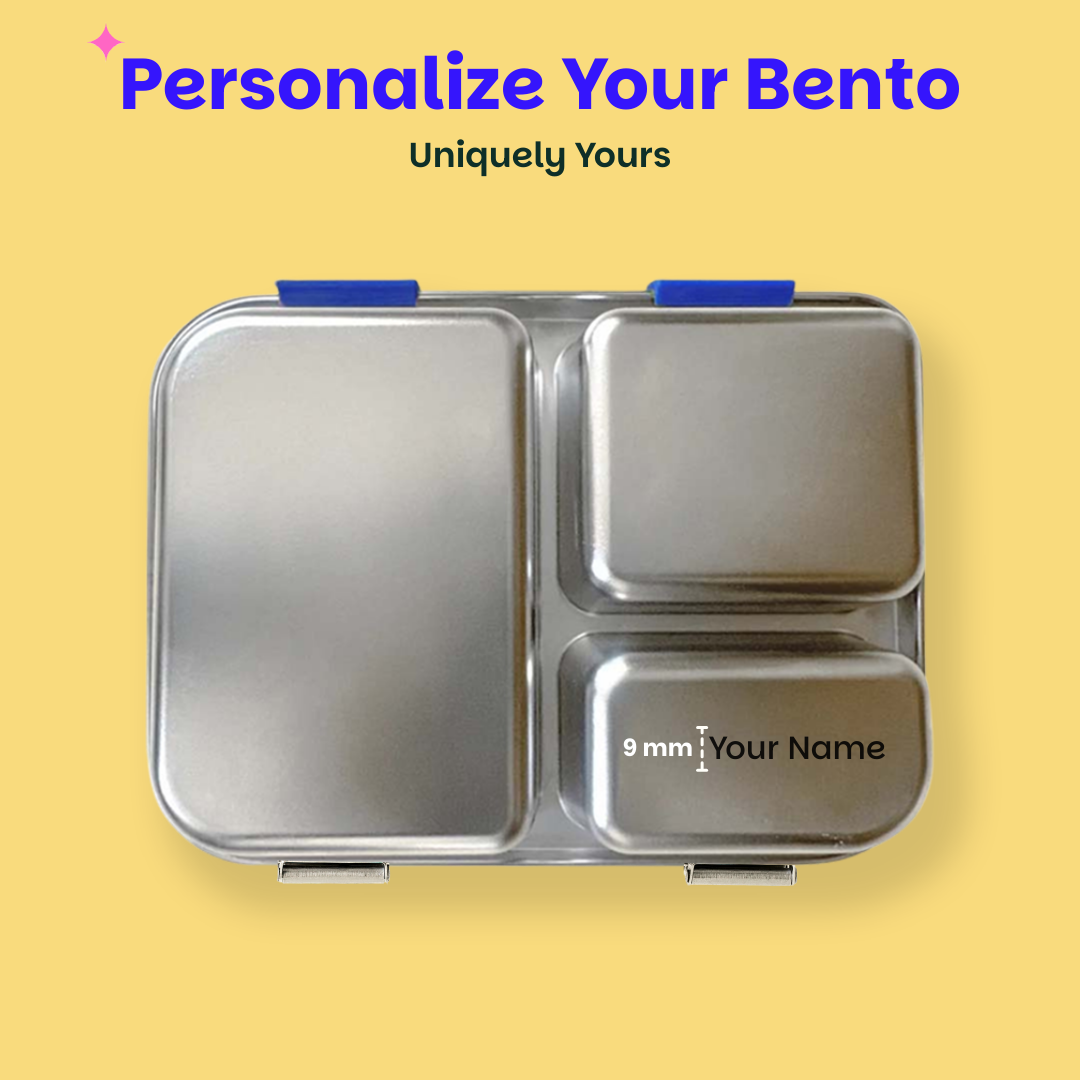 3 Compartment Stainless steel Lunchbox - Super Swoosh