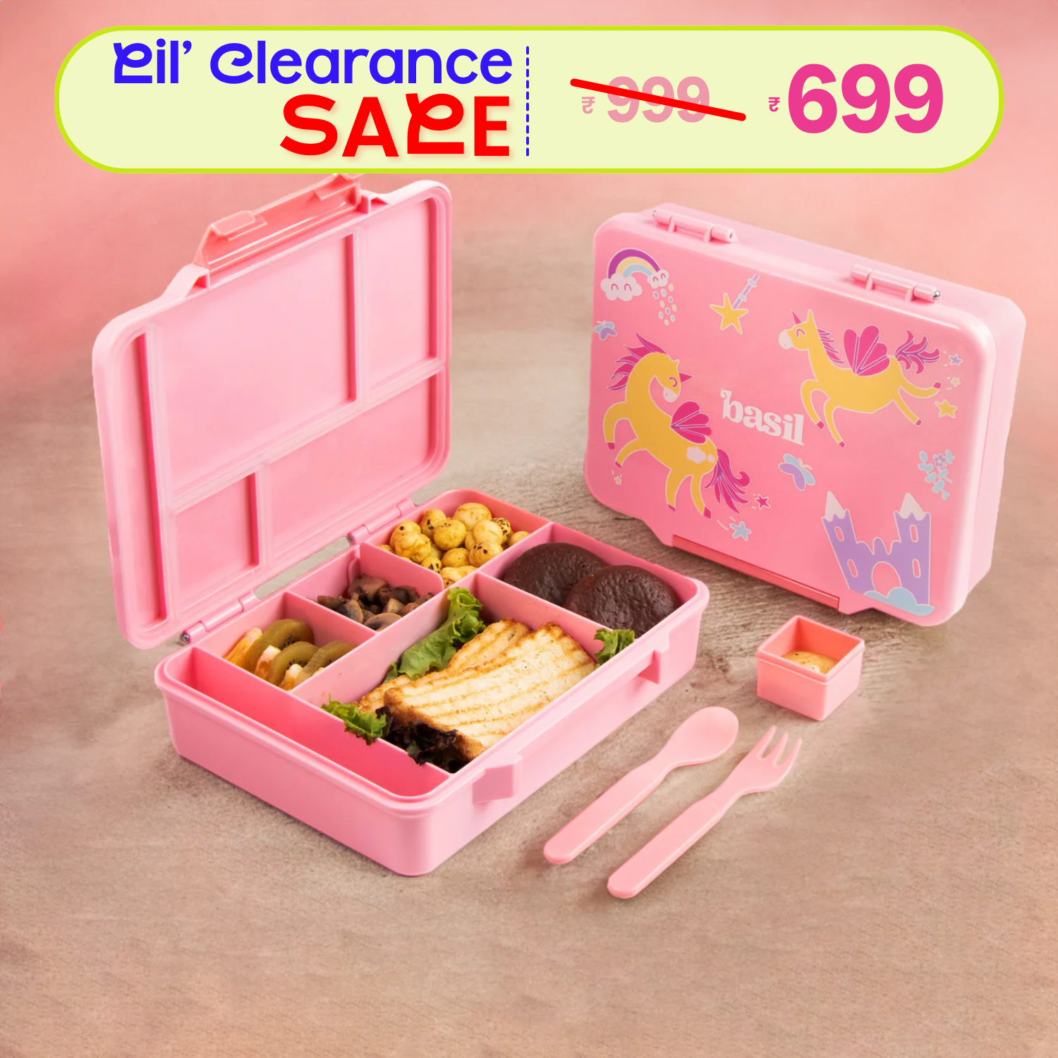 5 Compartment BPA Free Bento box - Pixie Dash