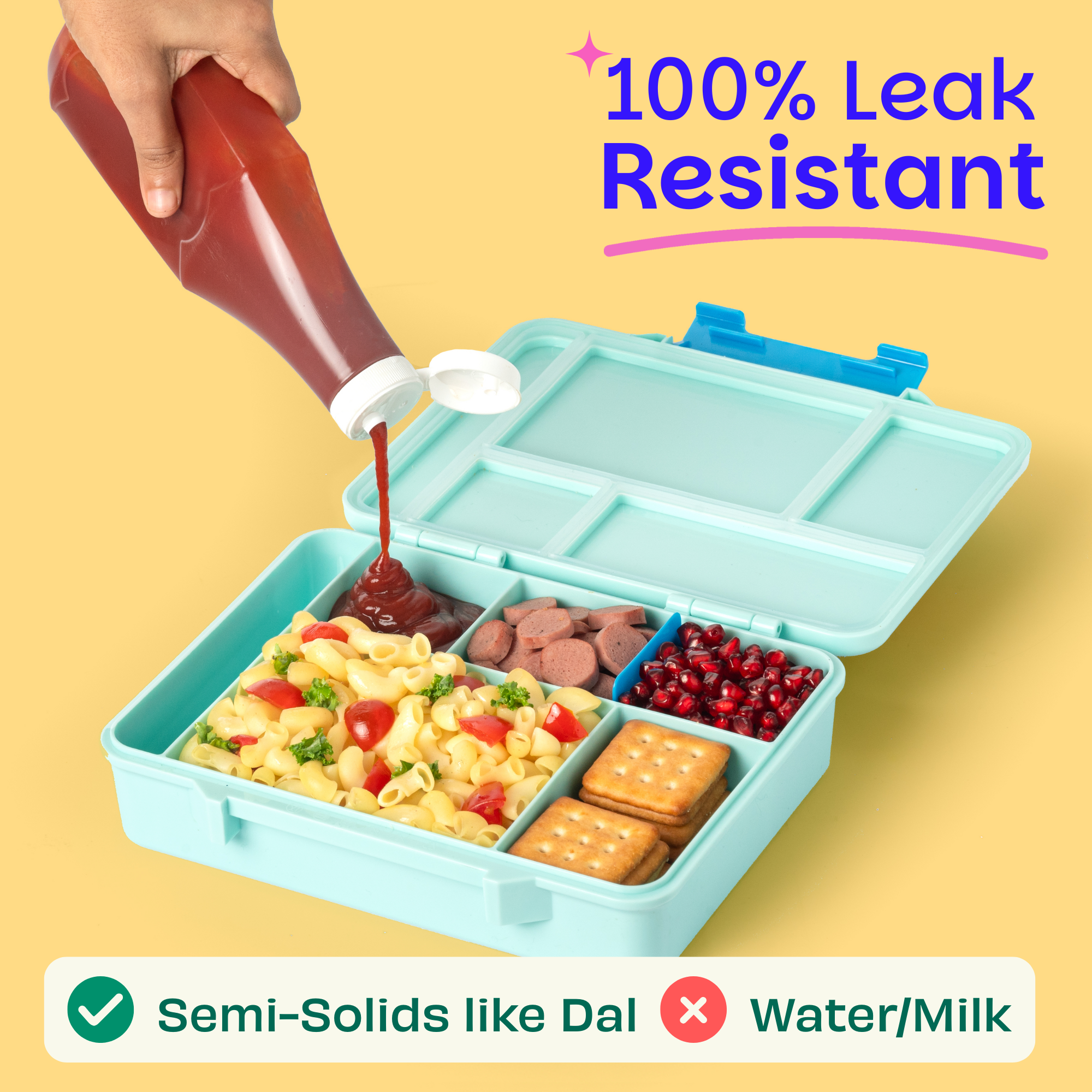 5 Compartment BPA Free Lunchbox - Super Swoosh