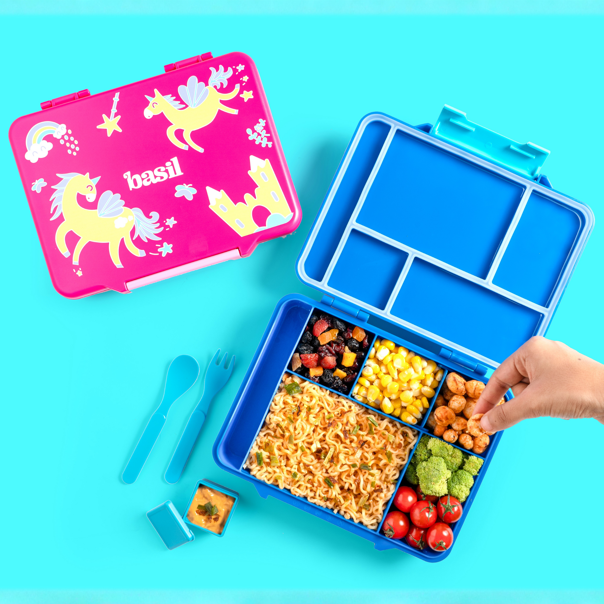 5 Compartment BPA Free Lunchbox - Classic Grey