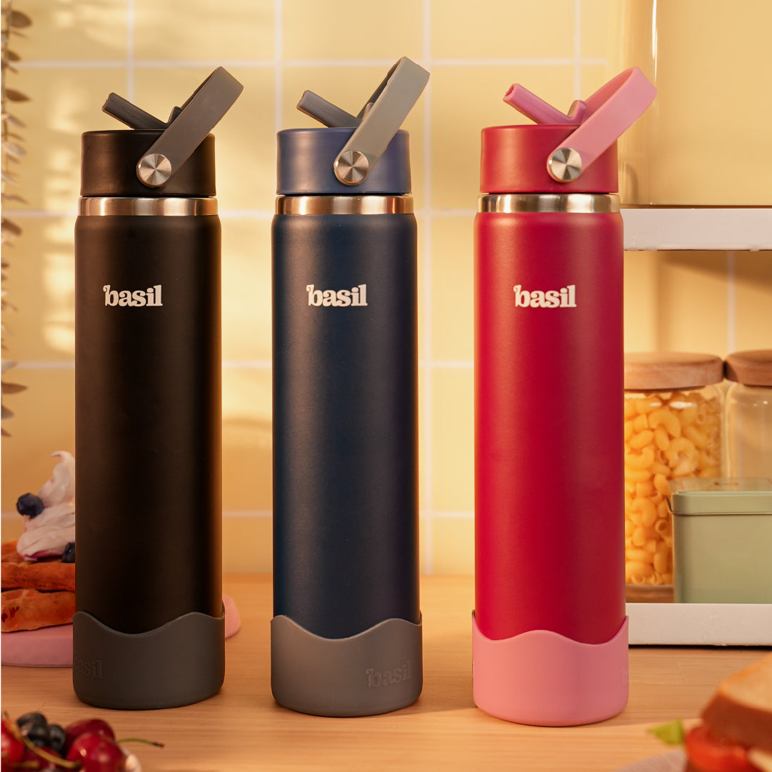 School Combo- Set of Water Bottle and Lunch Box Indigo