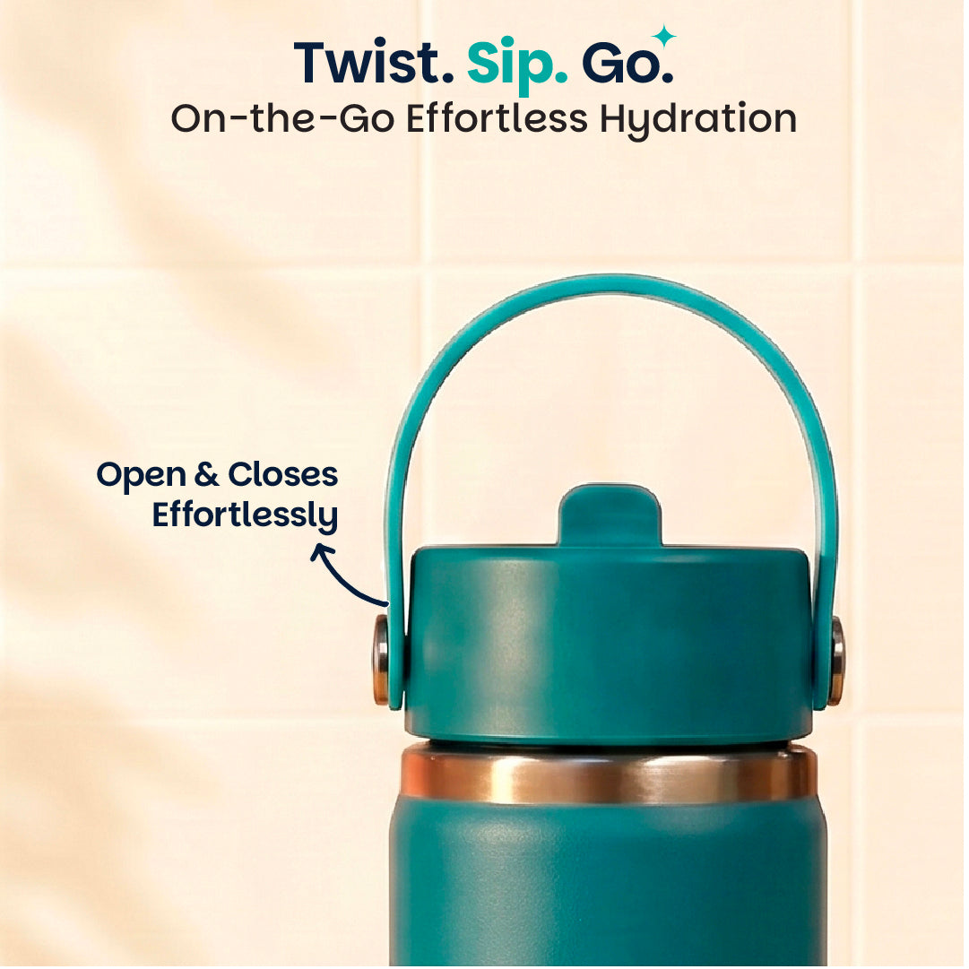 Insulated Stainless steel Sipper with Carry Handle - Classic Jade