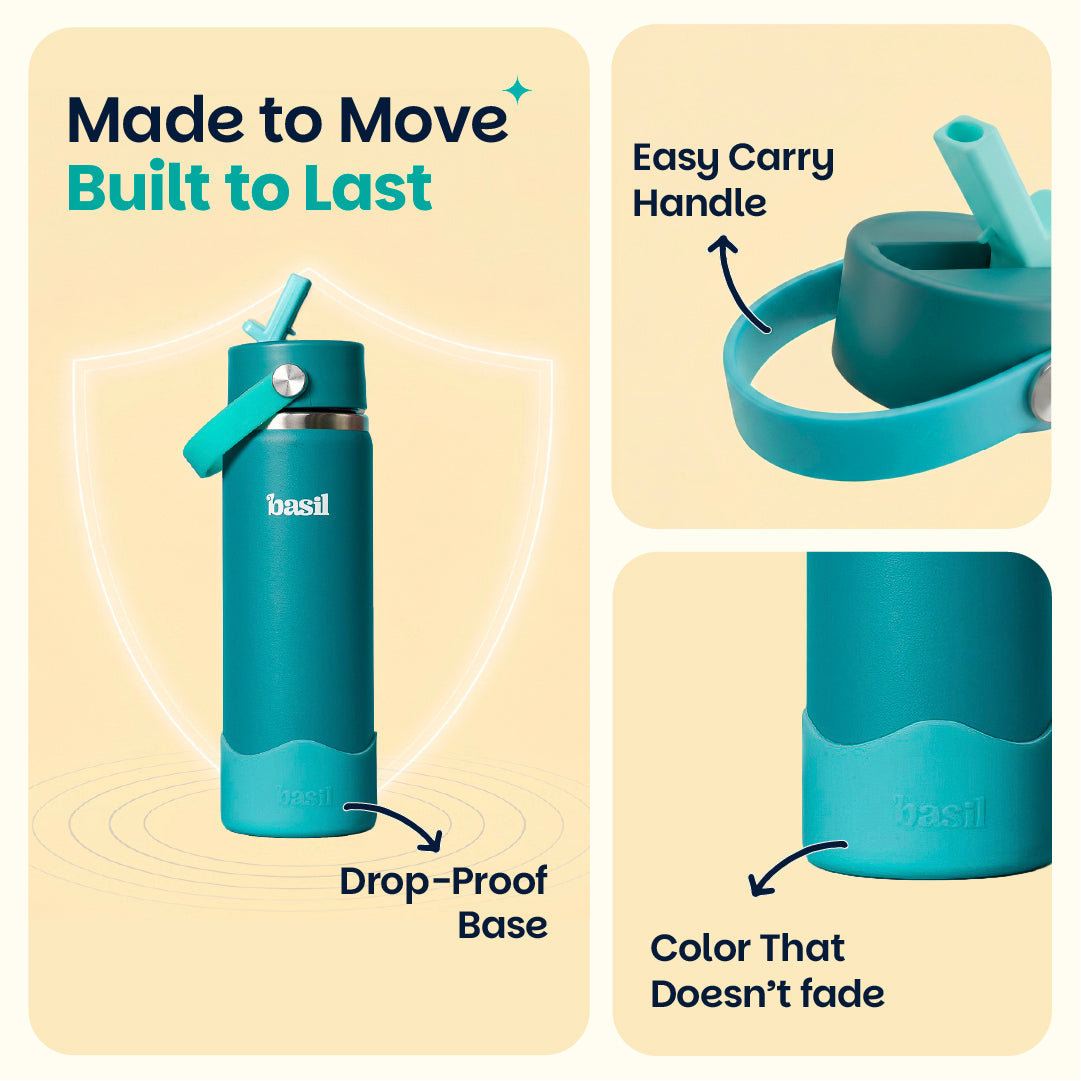 Insulated Stainless steel Sipper with Carry Handle - Classic Jade