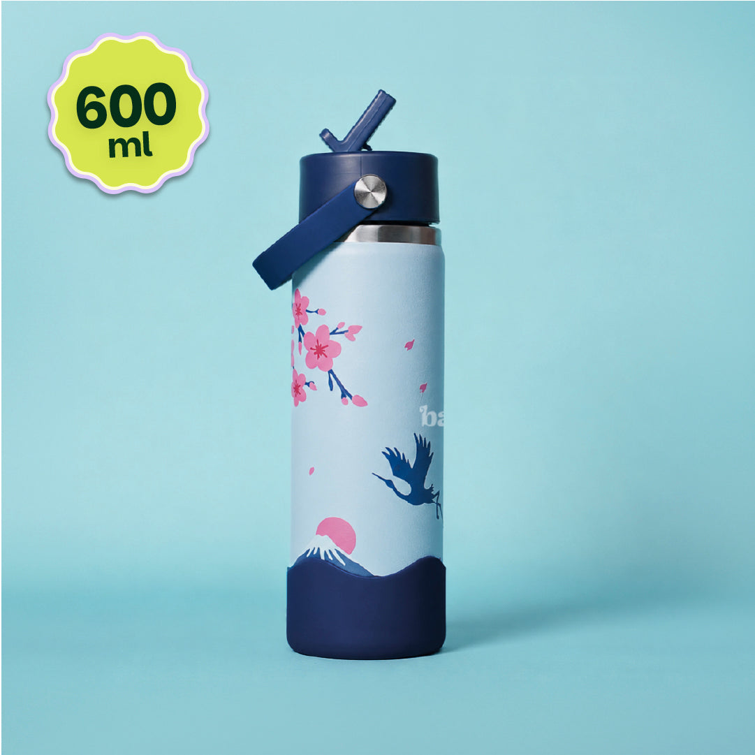 Insulated Stainless steel Sipper with Carry Handle - Sakura Bloom