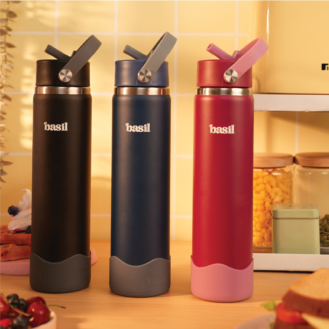 Insulated Stainless steel Sipper with Carry Handle - Classic Black