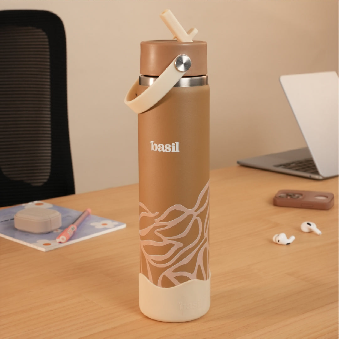 Insulated Stainless steel Sipper with Carry Handle - Classic Dune