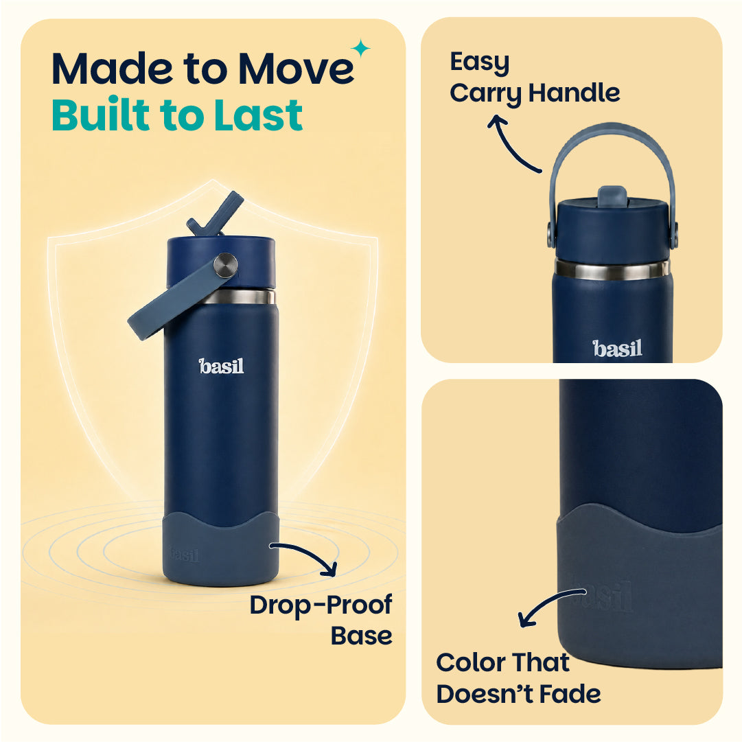 Insulated Stainless steel Sipper with Carry Handle - Classic Navy