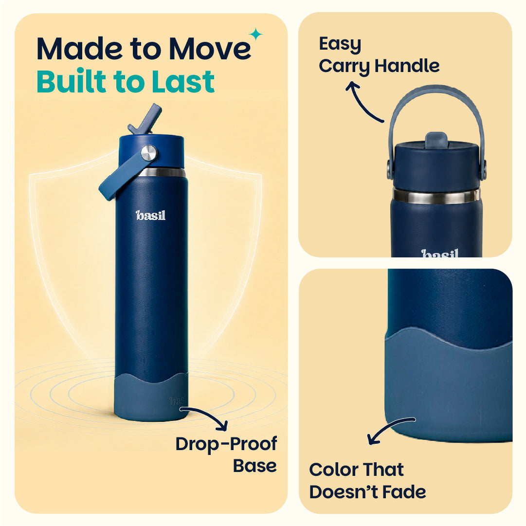 Insulated Stainless steel Sipper with Carry Handle - Classic Navy