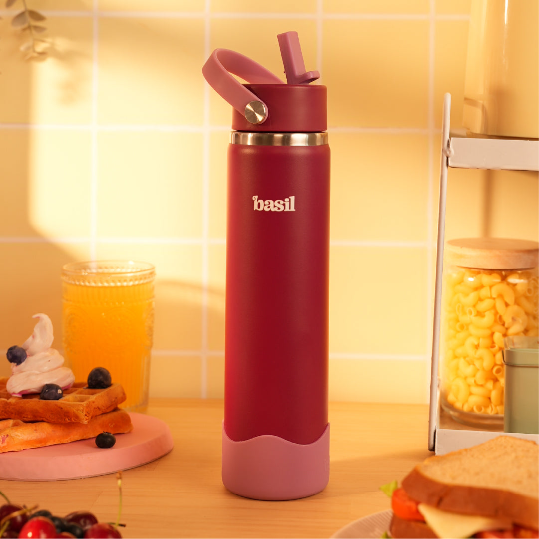 Insulated Stainless steel Sipper with Carry Handle - Classic Plum