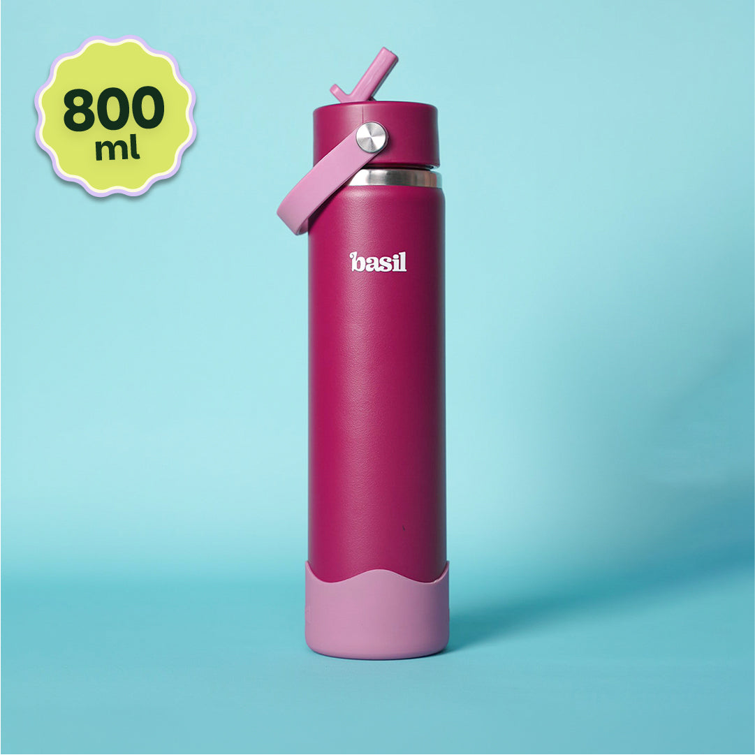 Insulated Stainless steel Sipper with Carry Handle - Classic Plum