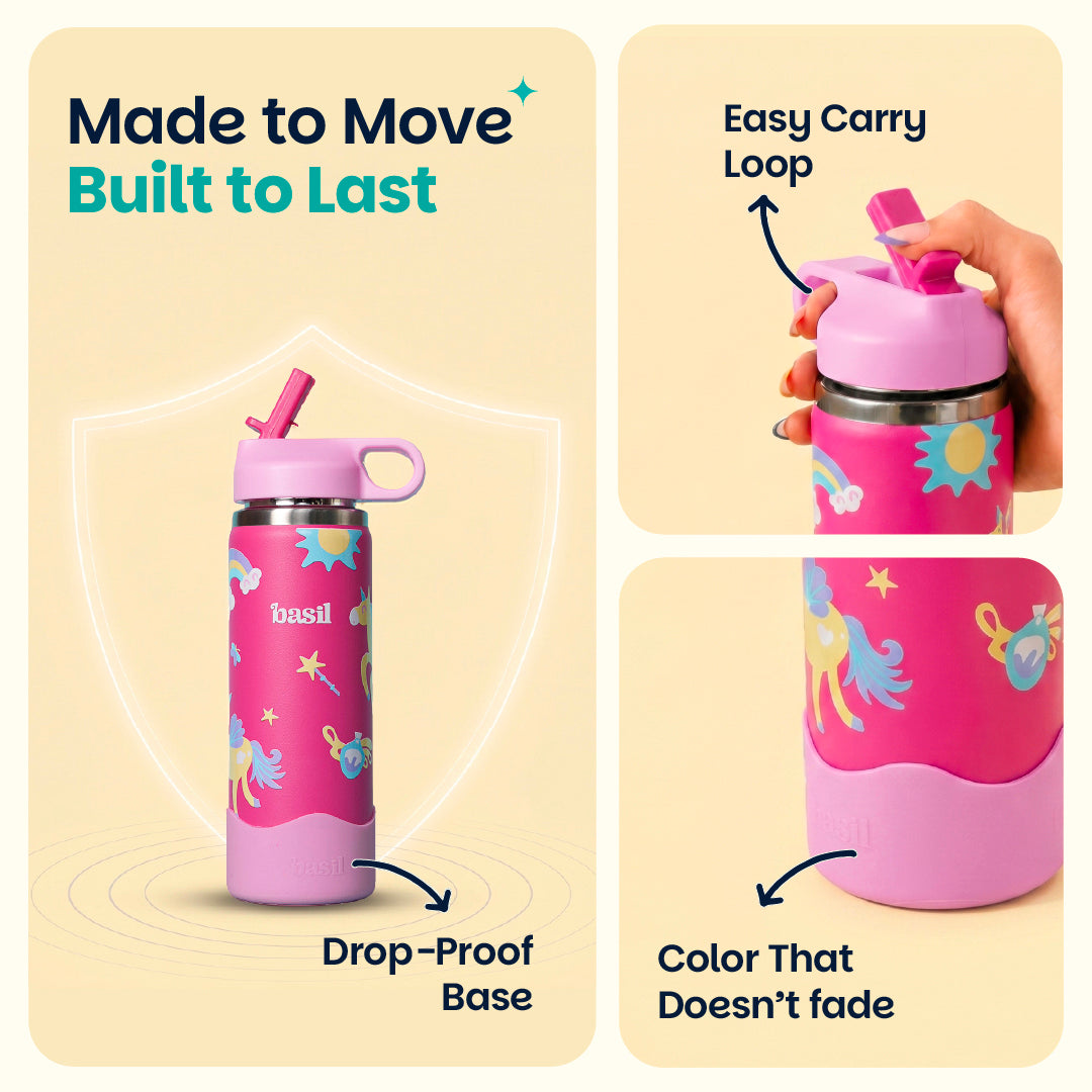 Insulated Stainless steel Sipper with Loop Handle- Pixie Dash