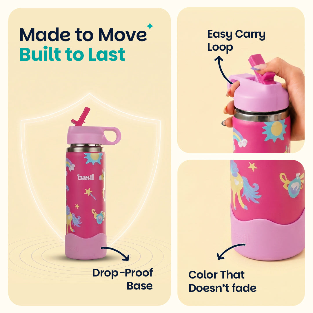 Insulated Stainless steel Sipper with Loop Handle- Pixie Dash