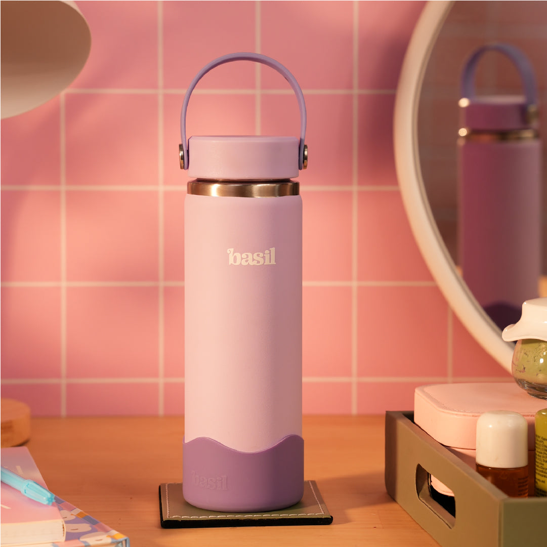 Insulated Stainless steel bottle with Carry Handle - Classic Lilac