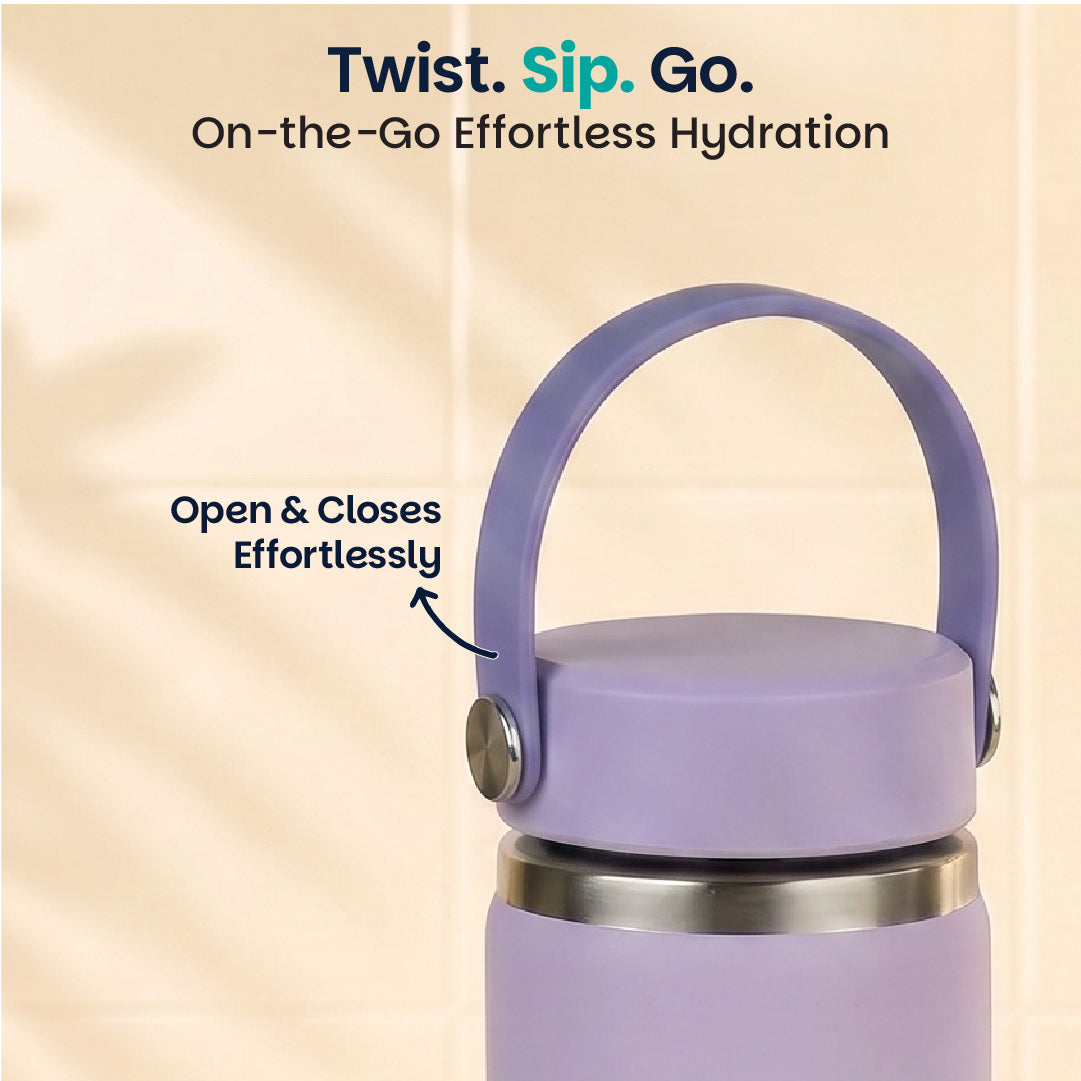 Insulated Stainless steel bottle with Carry Handle - Classic Lilac
