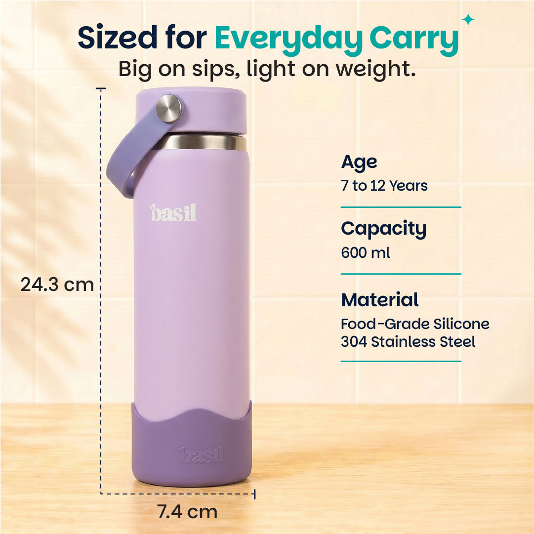 Insulated Stainless steel bottle with Carry Handle - Classic Lilac