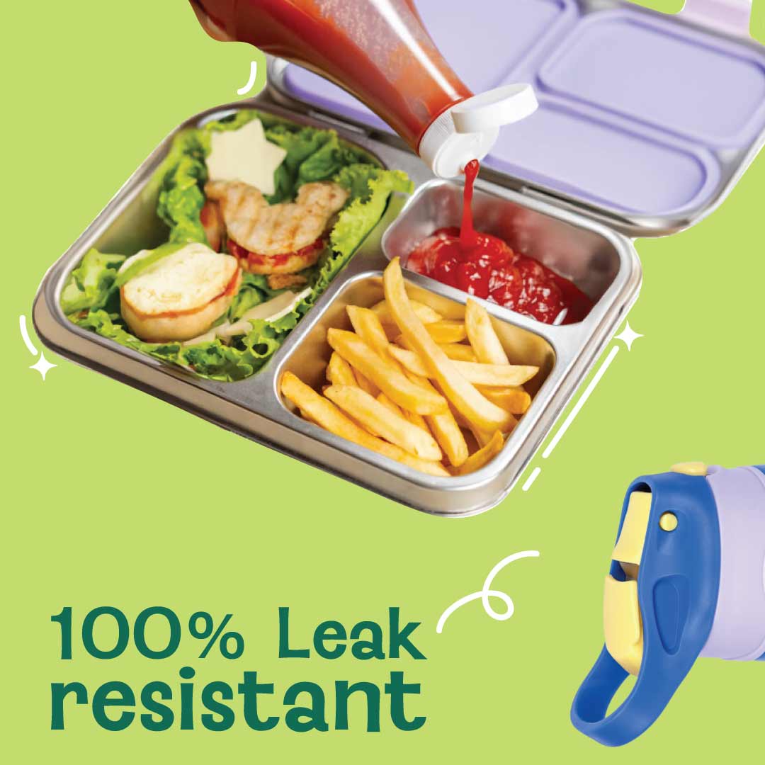 Set of 2: Bento box & 560 ml Sipper - Pixie Dash