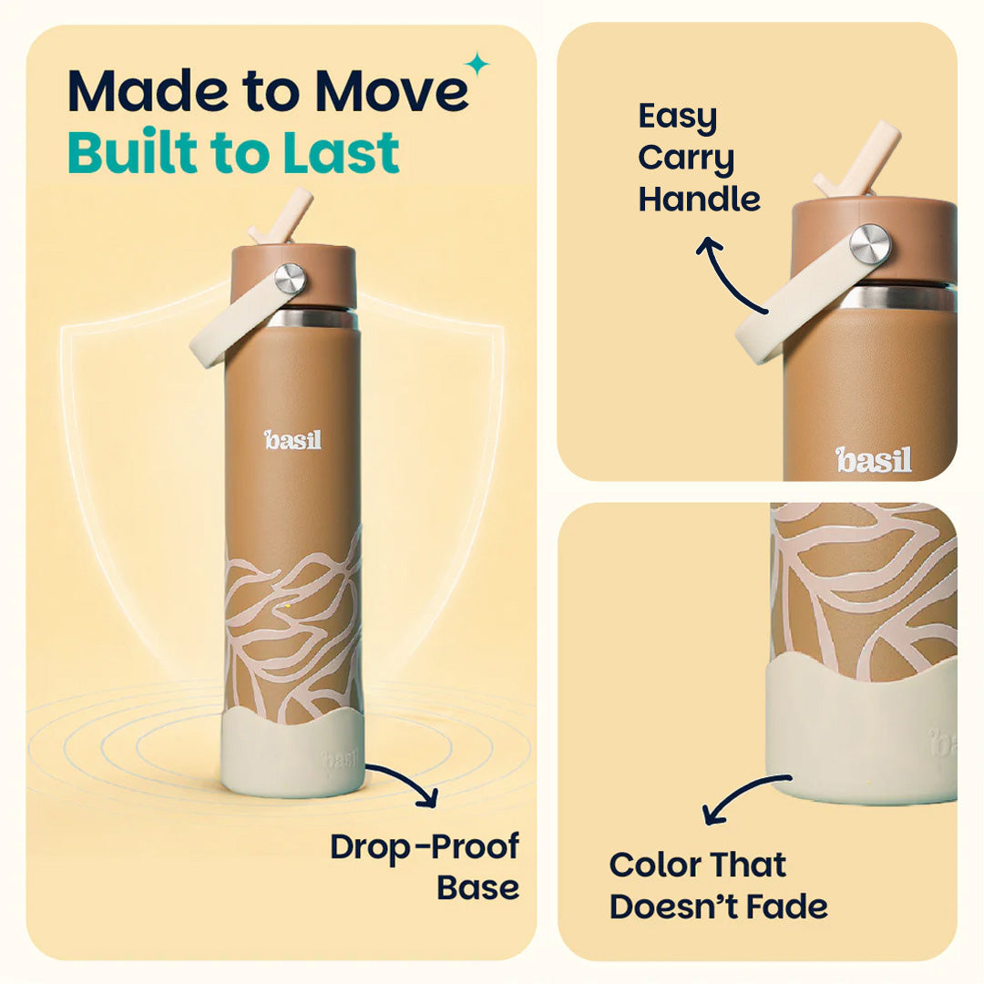 Insulated Stainless steel Sipper with Carry Handle - Classic Dune