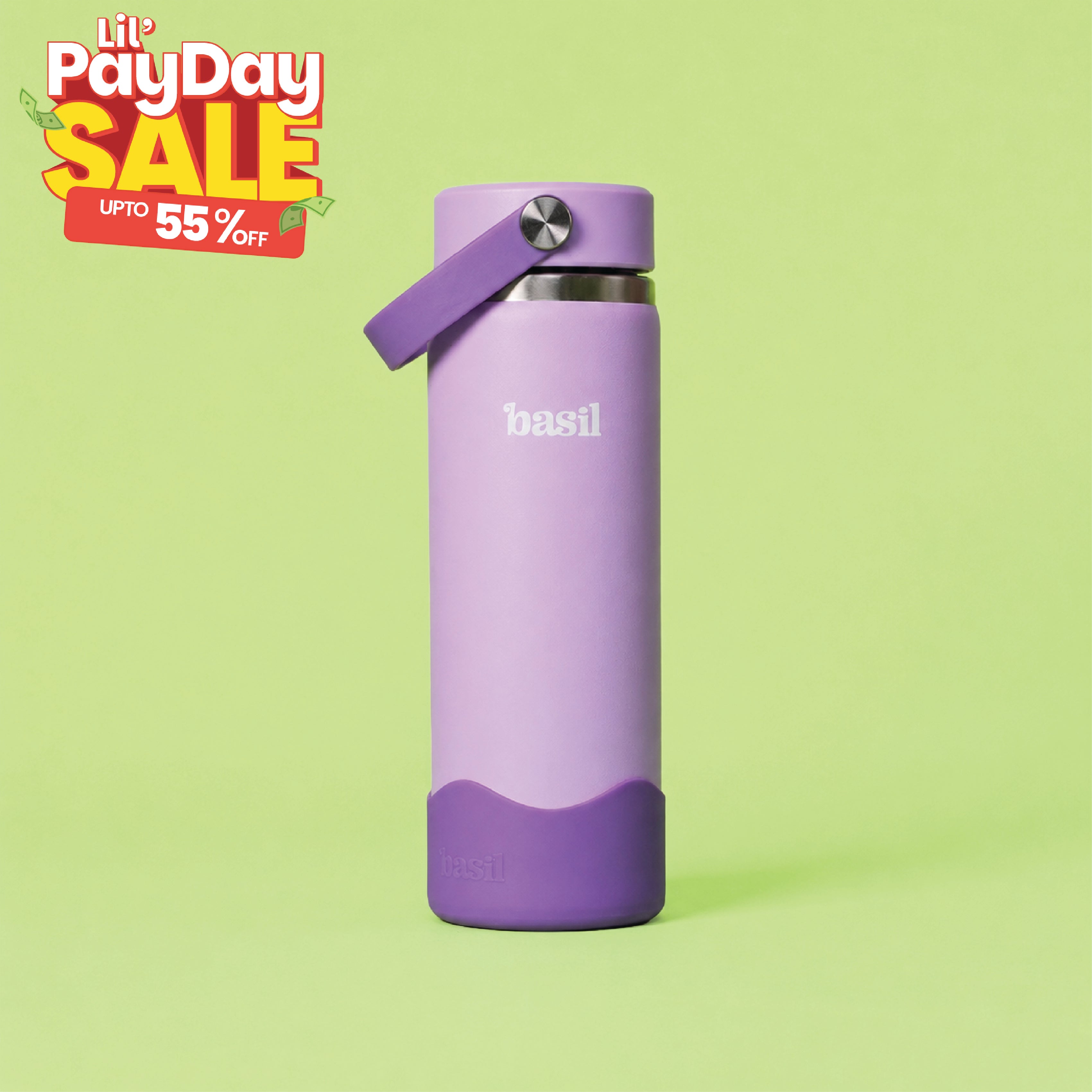 Insulated Stainless steel bottle with Carry Handle - Classic Lilac