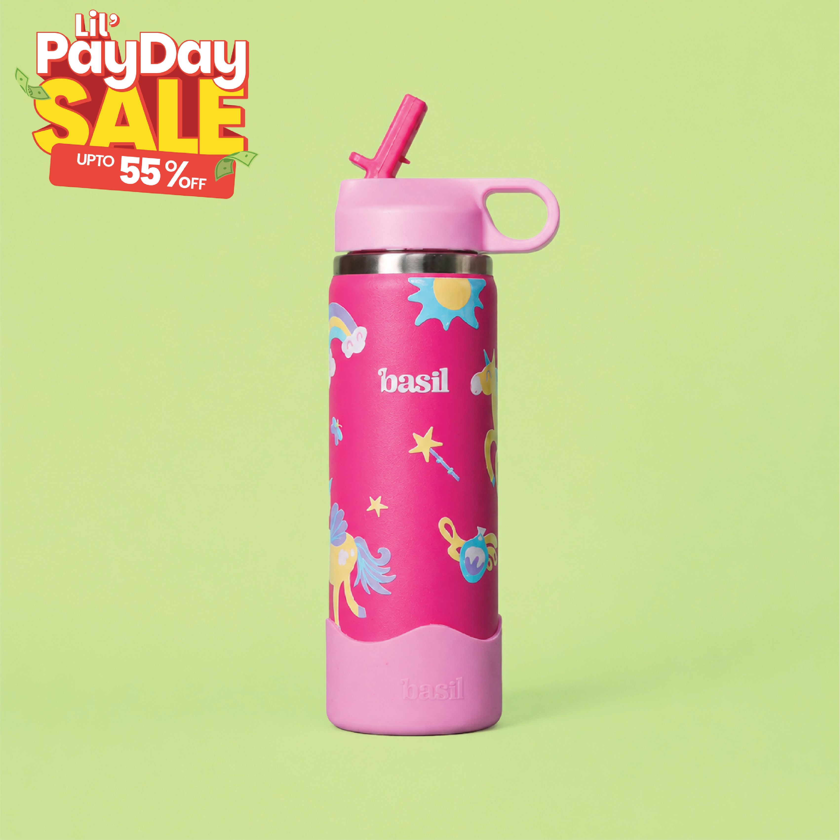 Insulated Stainless steel Sipper with Loop Handle- Pixie Dash