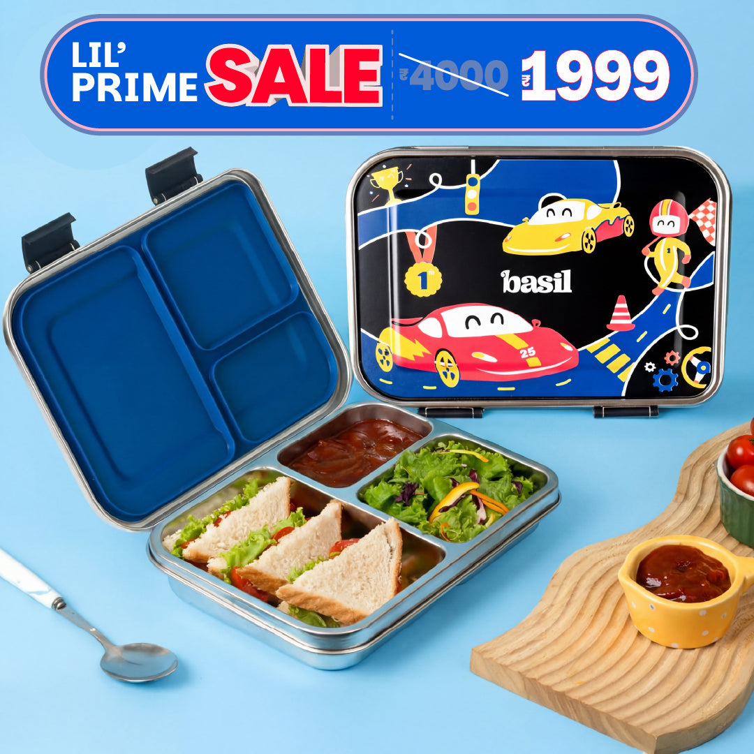 3 Compartment easy open-close Lunchbox - Rally Wally