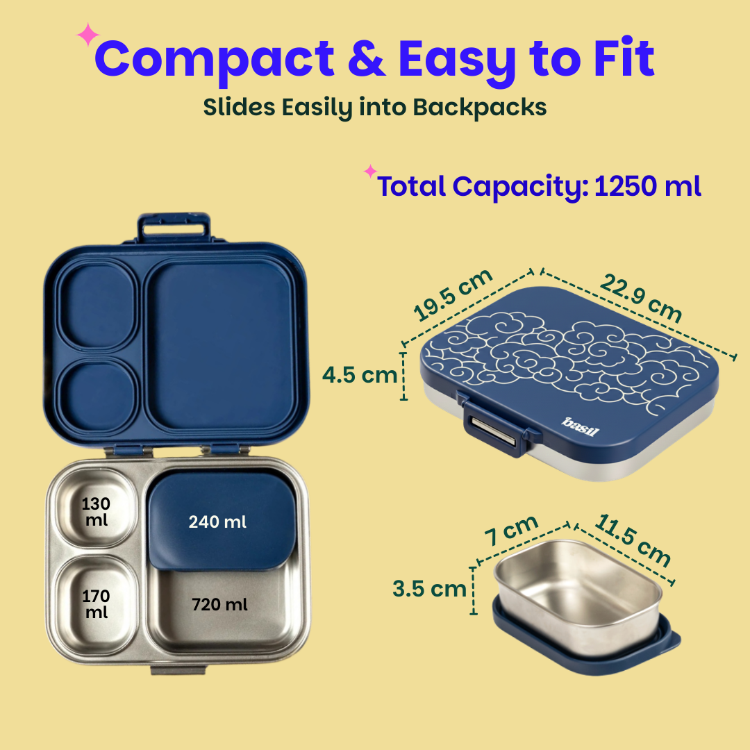 School Combo - Set of Bag & Lunchbox Midnight Sora