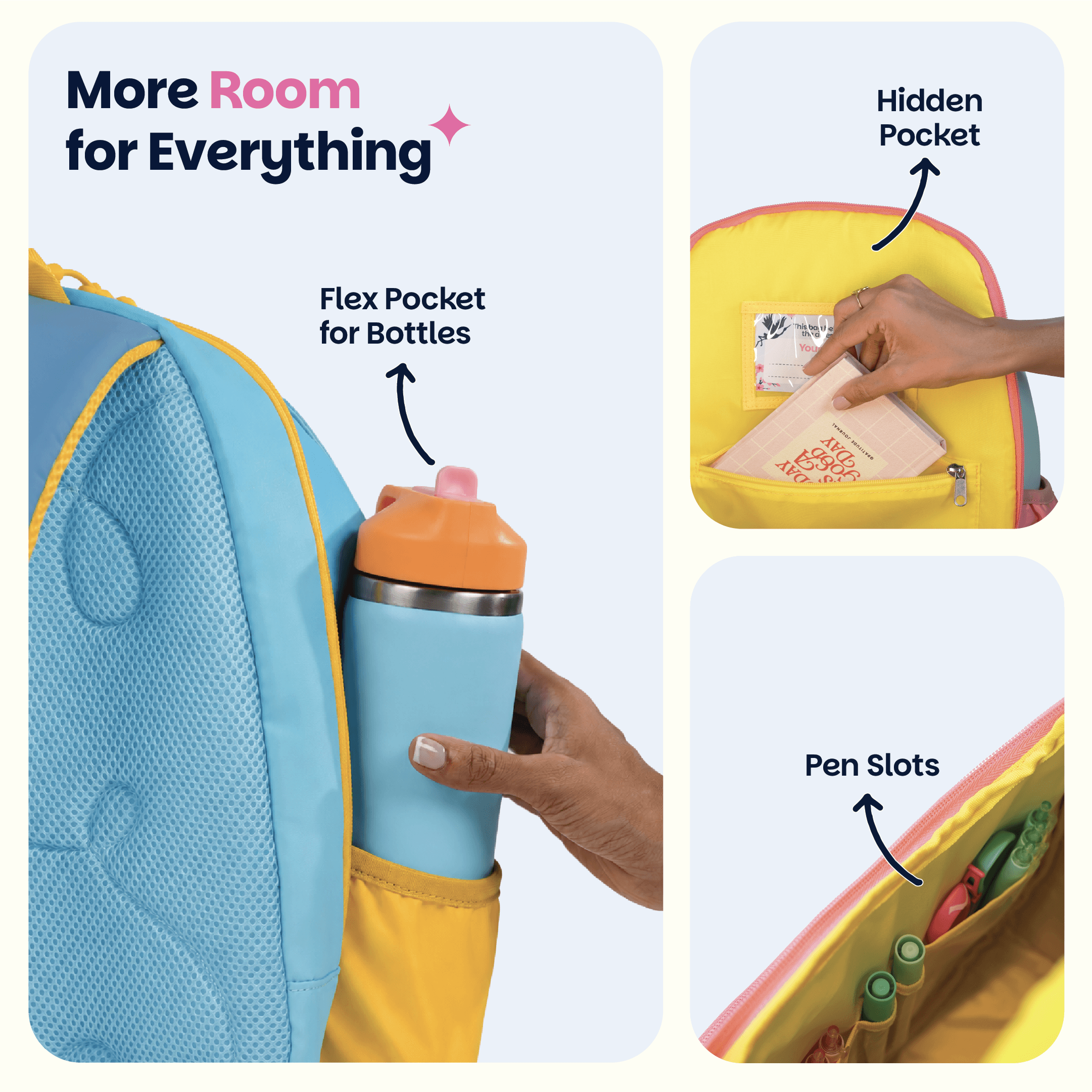 School backpack for Grades 1 to 5 with 4 spacious compartments - Super Swoosh