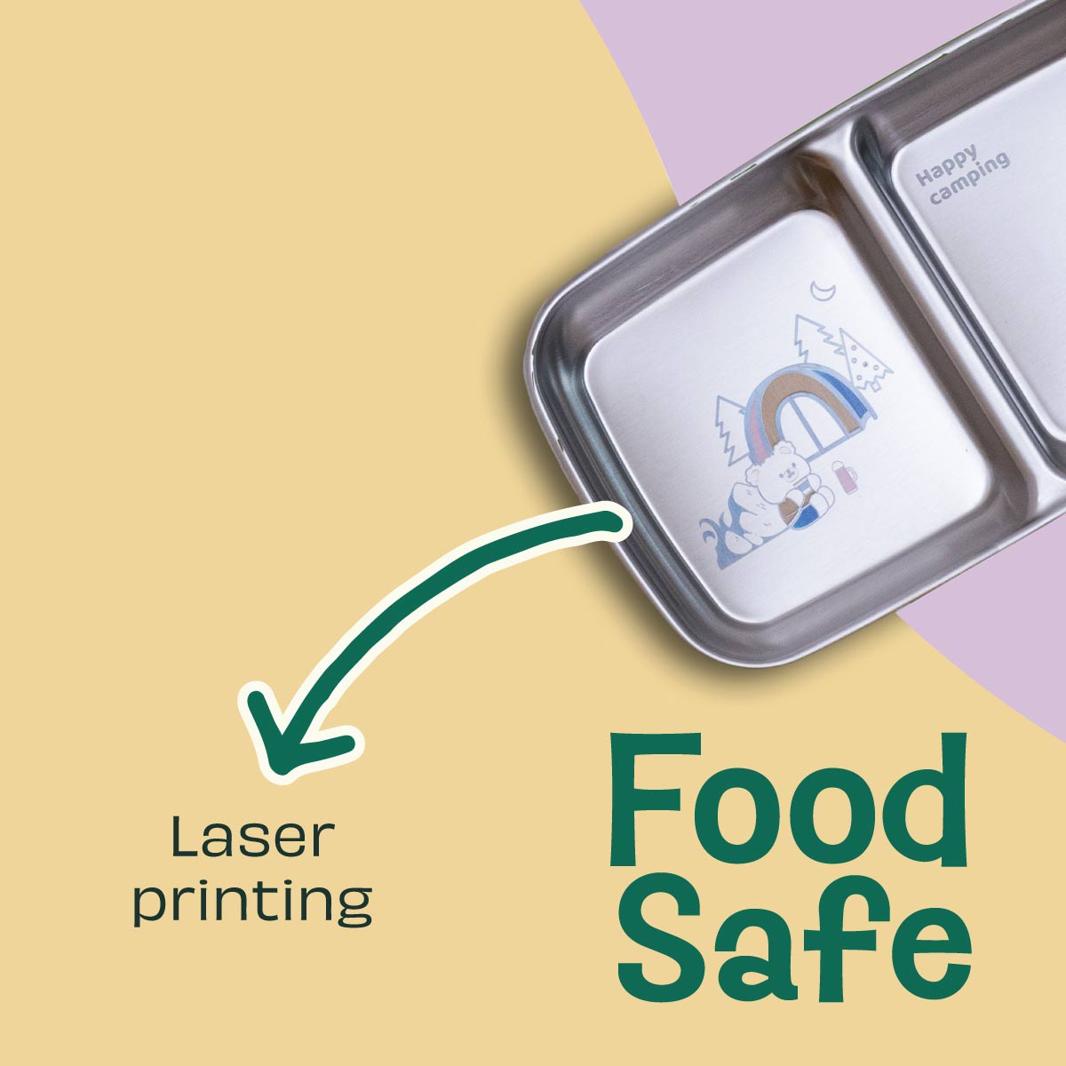 2 Compartment Snack Dip Plate - Tiger