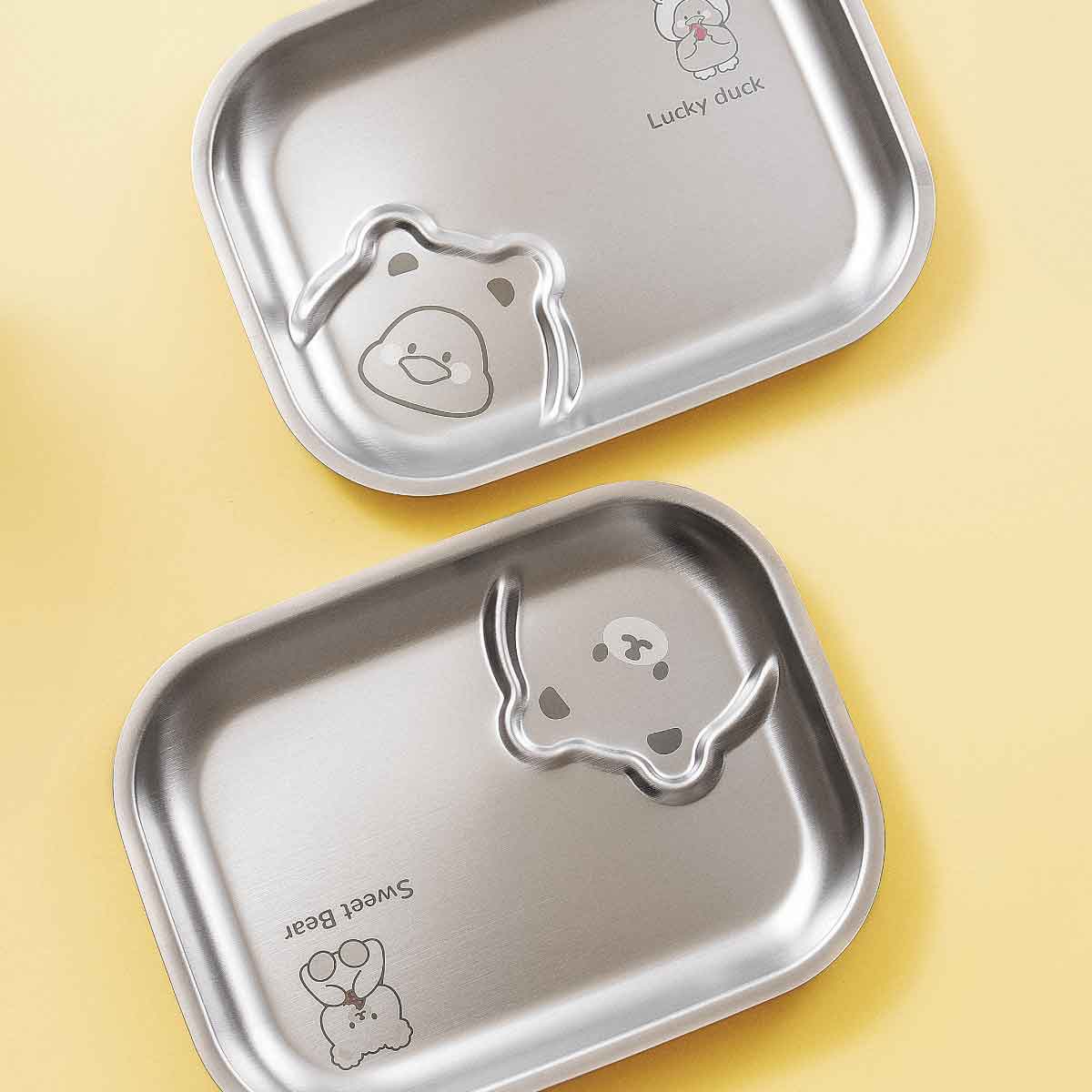 Stainless steel Funky Snack Plate - Dino