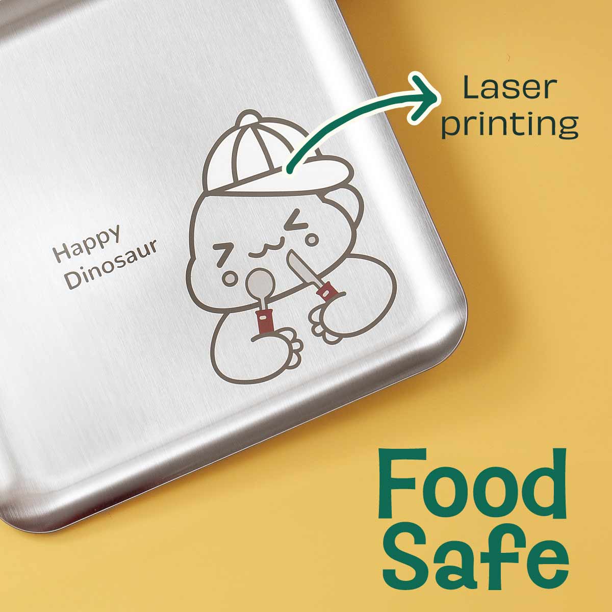 Set of 2 Stainless steel Snack plates - Tiger