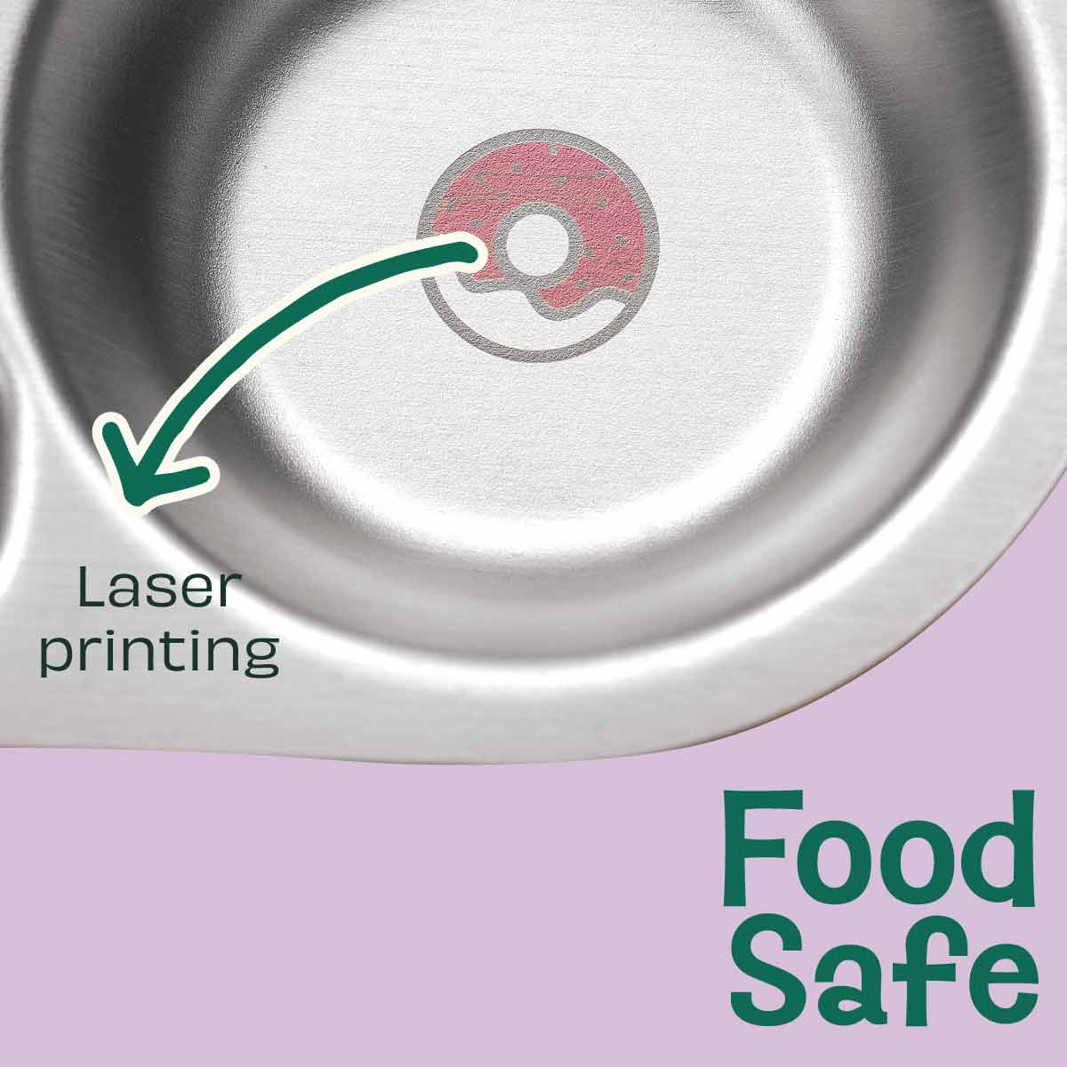 3 Compartment Stainless steel Dinner Plate - Bear