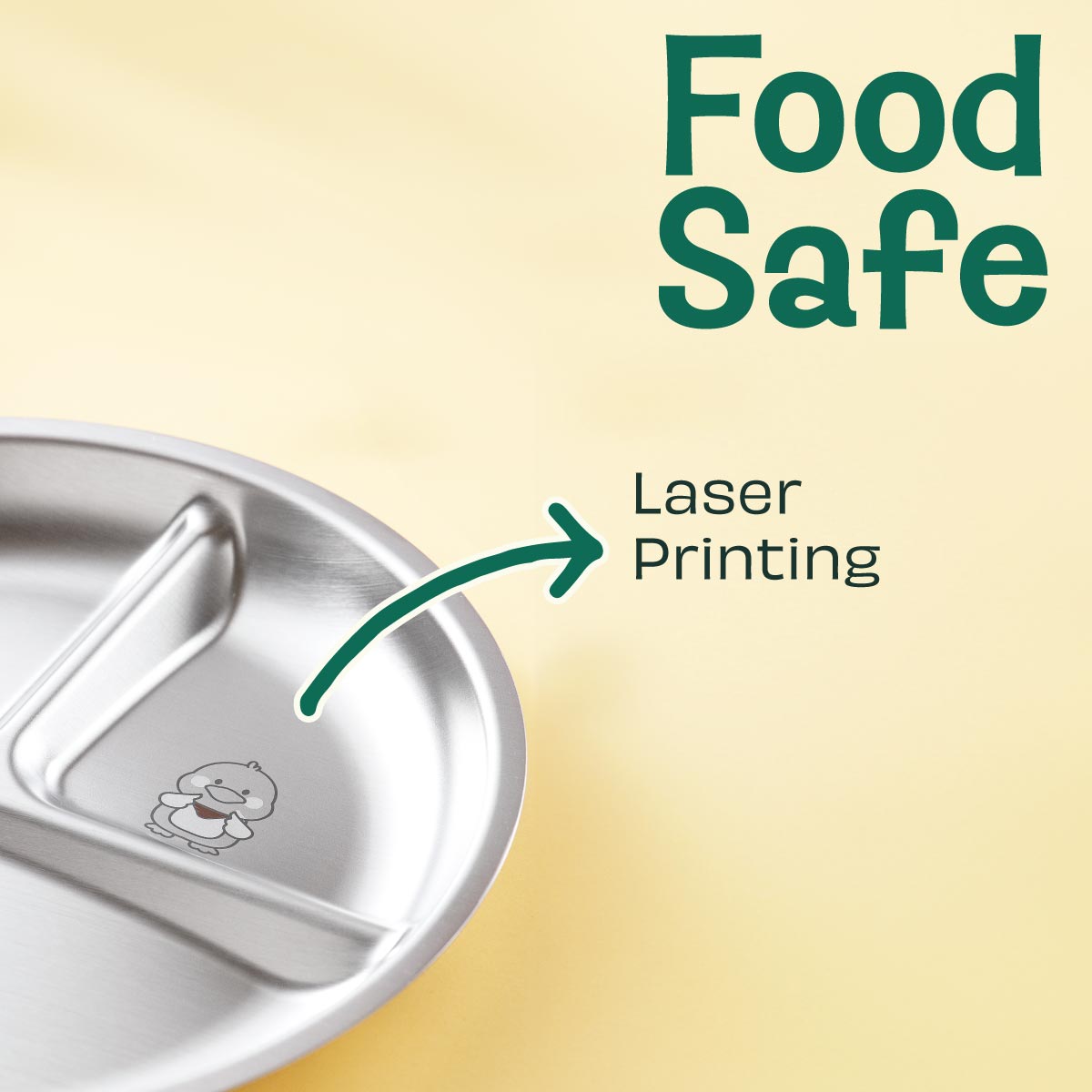 3 Compartment Stainless steel Wheel Plate - Dino