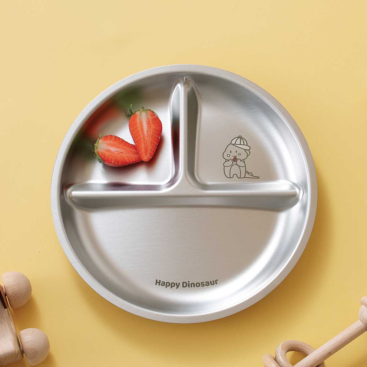 3 Compartment Stainless steel Wheel Plate - Dino