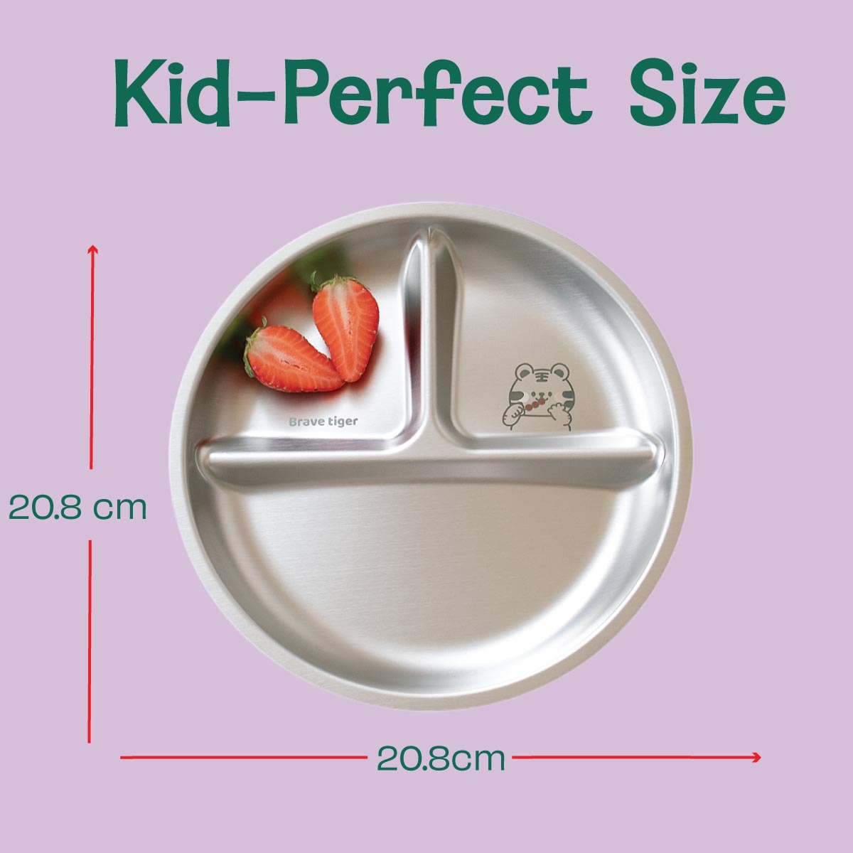 3 Compartment Stainless steel Wheel Plate - Tiger