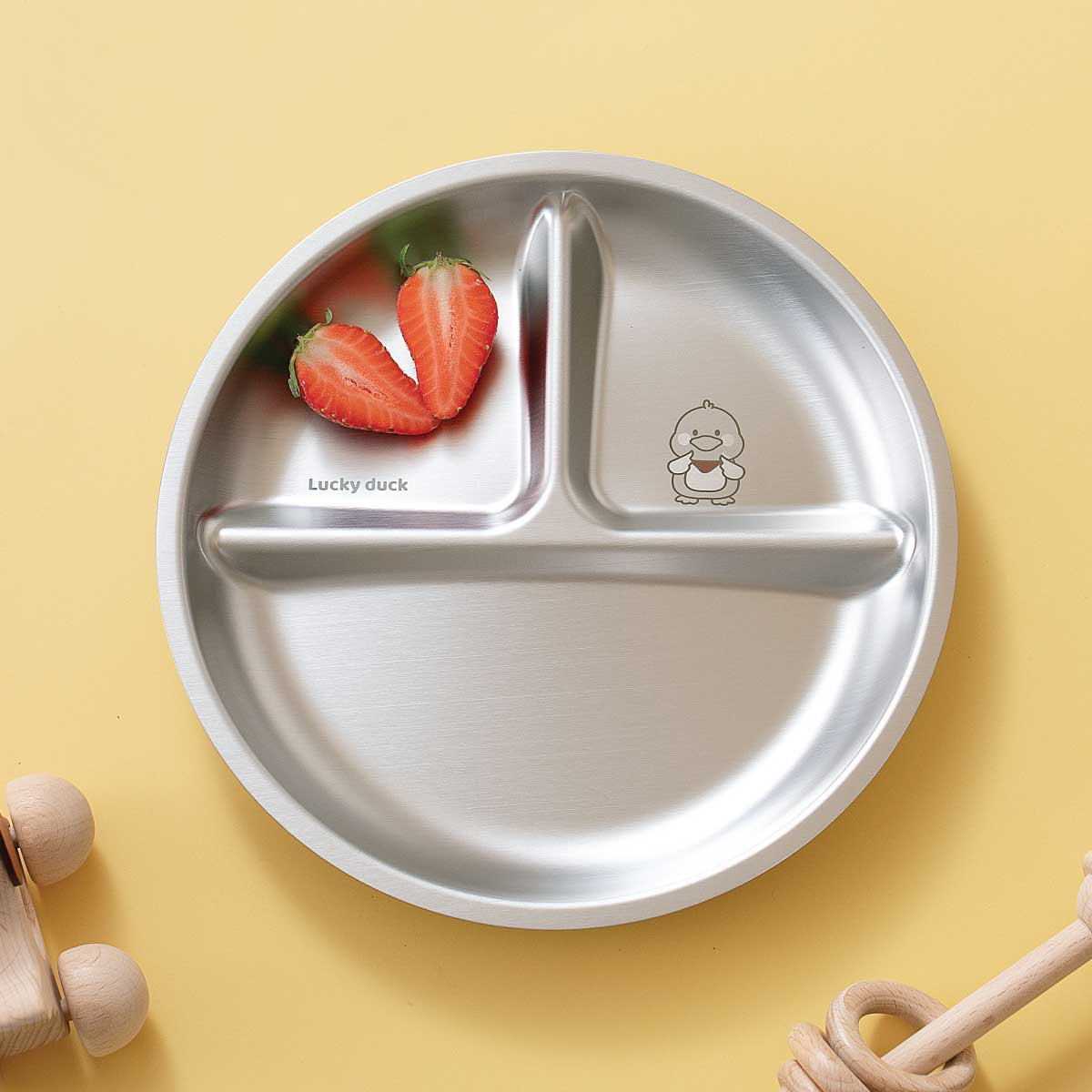 3 Compartment Stainless steel Wheel Plate - Duck