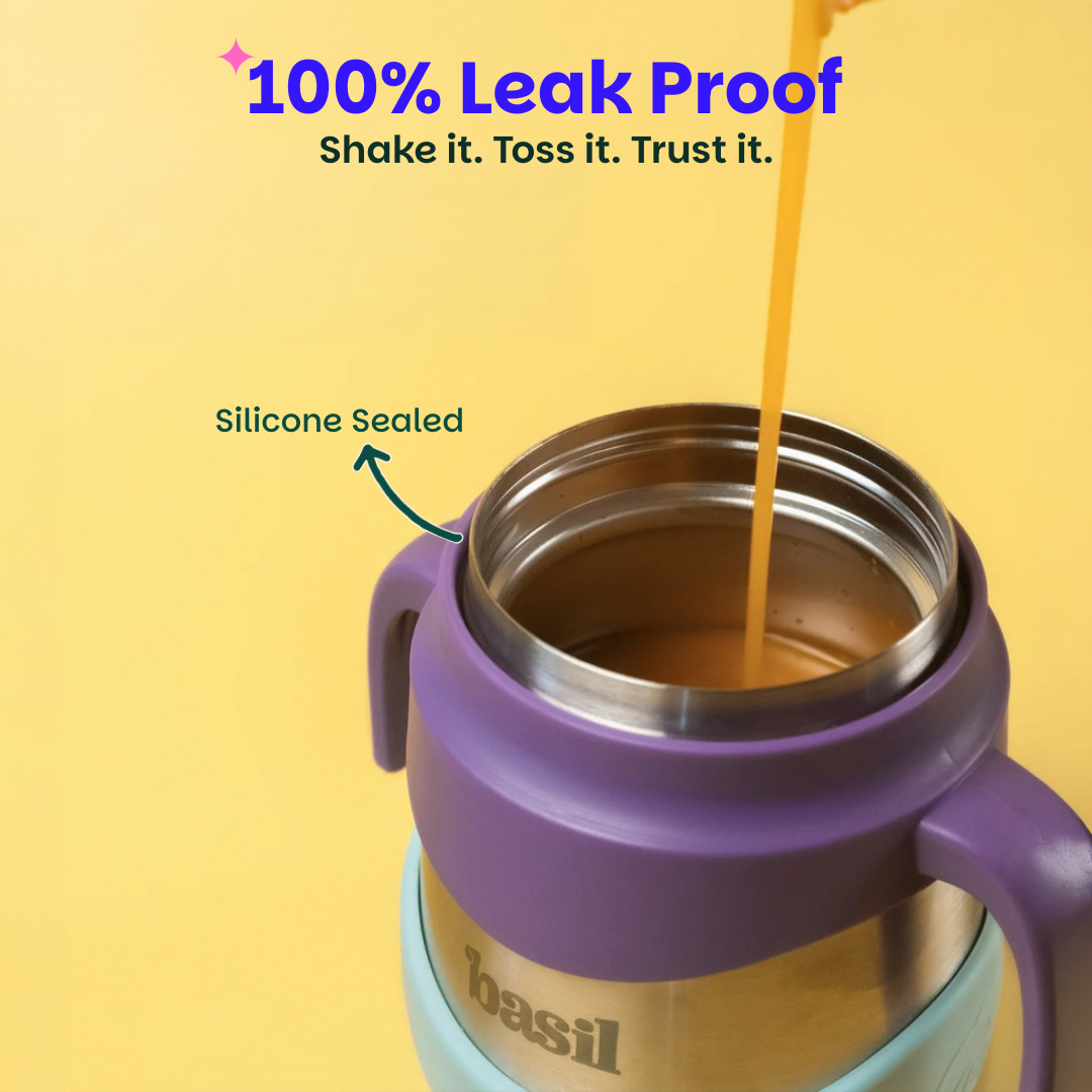 Insulated Food Jar with Carry handle & Spork - Grape