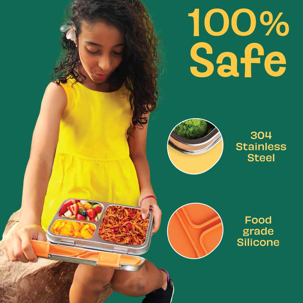 3 Compartment Stainless steel Lunchbox - Hocus Docus