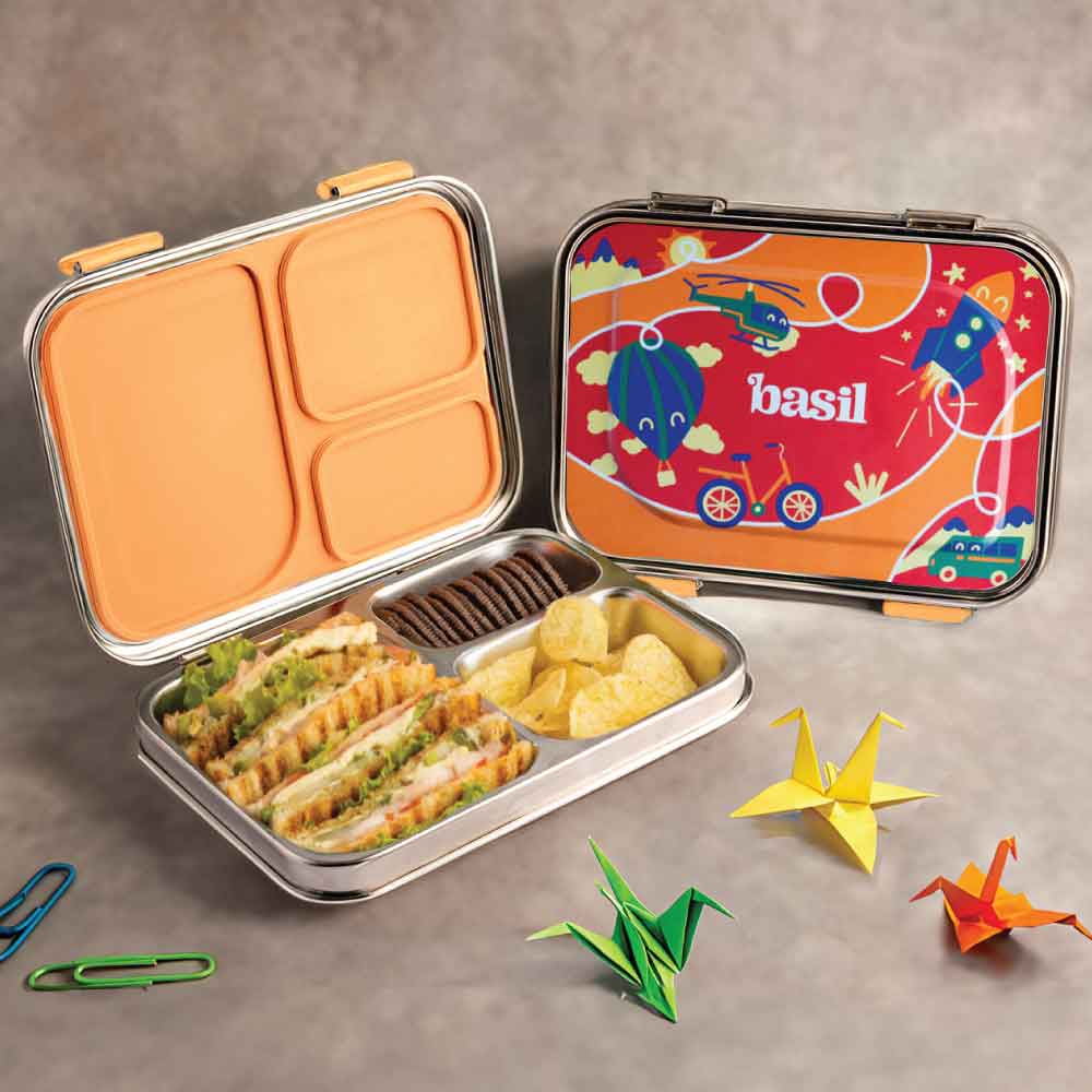 3 Compartment Stainless steel Lunchbox - Cloud Hopper