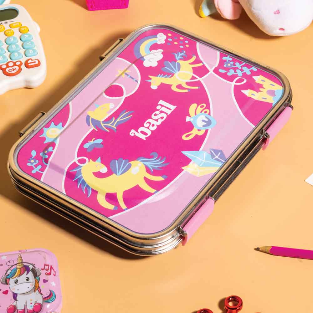 3 Compartment Stainless steel Lunchbox - Pixie Dash