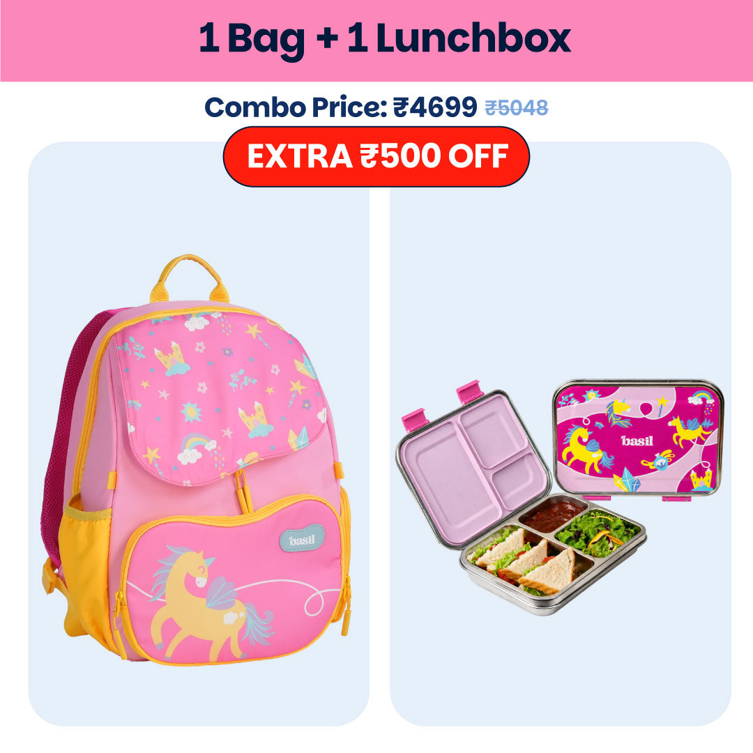 School Combo - Set of Bag & Lunchbox Pixie Dash