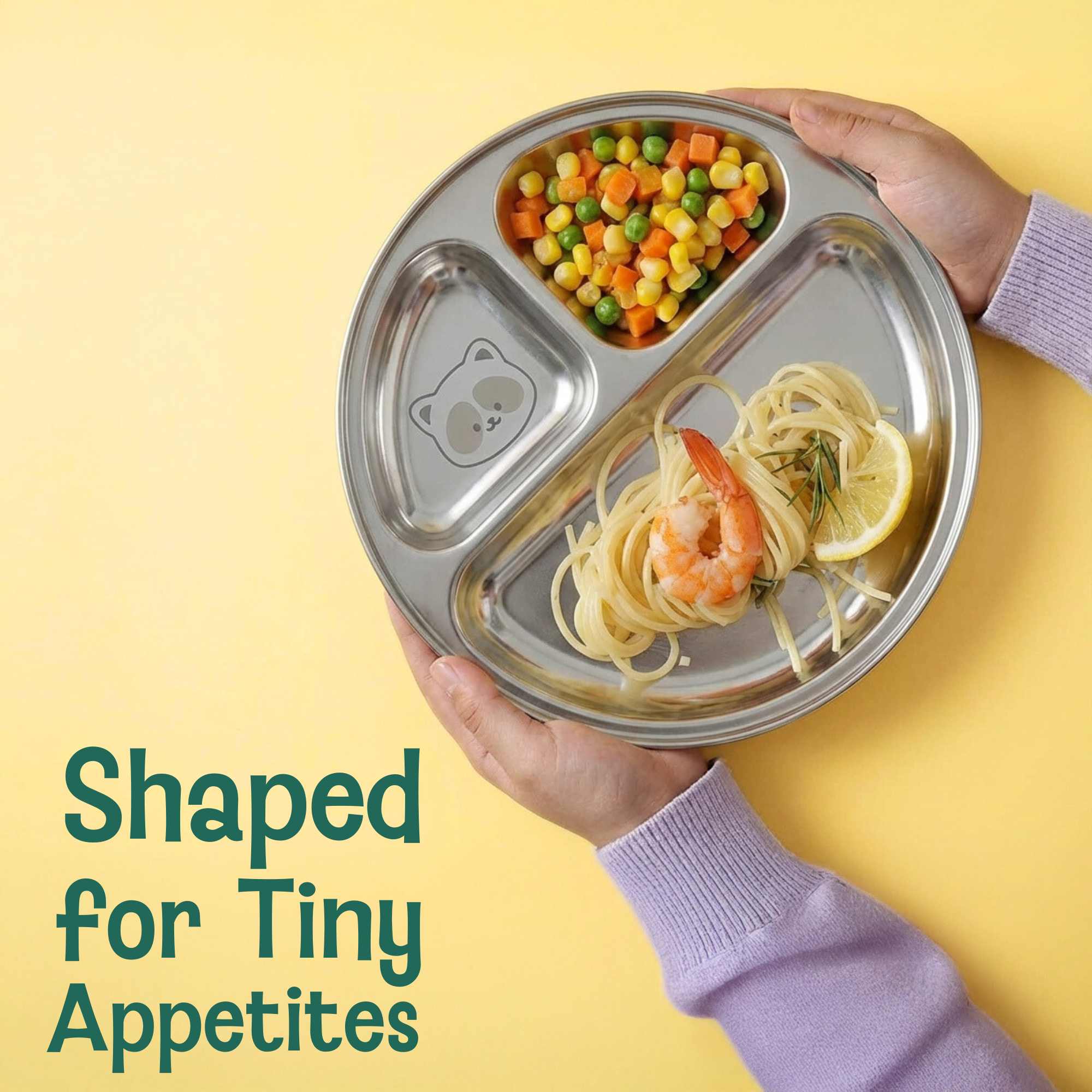 3 Compartment Stainless steel Wheel Plate - Rocky